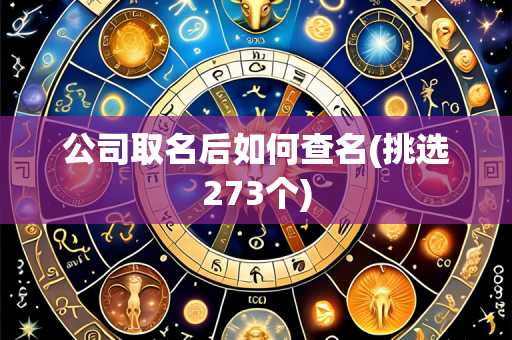 公司取名后如何查名(挑选273个)