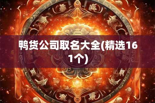 鸭货公司取名大全(精选161个)