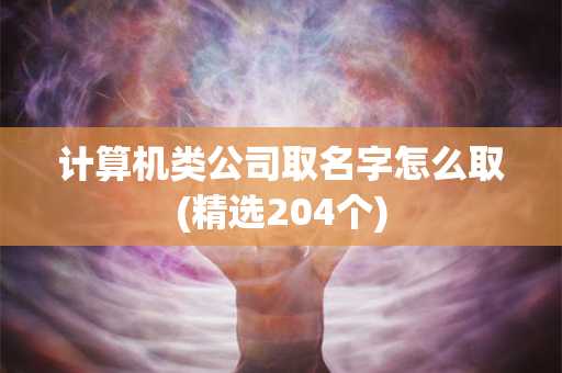 计算机类公司取名字怎么取(精选204个)