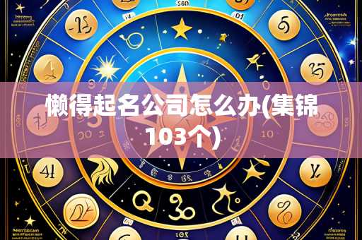 懒得起名公司怎么办(集锦103个)