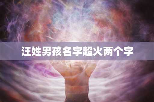 汪姓男孩名字超火两个字